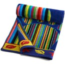 Footprint Velour Beach Towel - Blue - 90cm x 170cm