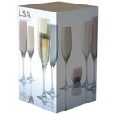 LSA Polka Champagne Flutes 225ml Metallics (Set of 4)