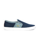 Lacoste Men's Gazon Sport SEP Canvas Slip On Trainers - Dark Blue/Grey