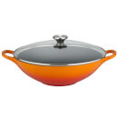 Le Creuset Signature Cast Iron Wok with Glass Lid - 32cm - Volcanic