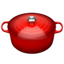 Le Creuset Signature Cast Iron Round Casserole Dish - 24cm - Cerise