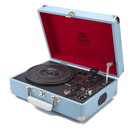 GPO Retro Attache Briefcase Style Three-Speed Portable Vinyl Turntable with Free USB Stick and Built-In Speakers - Sky Blue