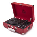 GPO Retro Attache Briefcase Style Three-Speed Portable Vinyl Turntable with Free USB Stick and Built-In Speakers - Red