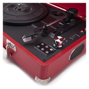 GPO Retro Attache Briefcase Style Three-Speed Portable Vinyl Turntable with Free USB Stick and Built-In Speakers - Red