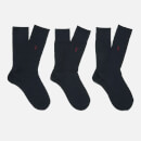 Polo Ralph Lauren Men's Egyptian Cotton Ribbed Socks (3 Pack) - Navy