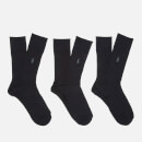 Polo Ralph Lauren Men's Egyptian Cotton Ribbed Socks (3 Pack) - Black