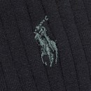 Polo Ralph Lauren Men's Egyptian Cotton Ribbed Socks (3 Pack) - Black