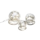 Parlane Set of 3 Glass Crackle Ball Lights- White