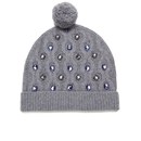 Markus Lupfer Women's Cable Knitted Jewel Beanie Hat - Grey