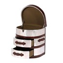 2 Drawer Round Leather and Aluminium Trunk