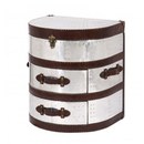 2 Drawer Round Leather and Aluminium Trunk