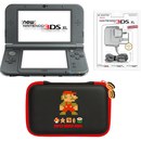New Nintendo 3DS XL Metallic Black + Mario Retro Case Pack
