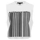 Alexander Wang Women's Cropped Logo B Arcode Tank Top - Silica and Onyx