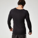 T shirt Myprotein Performance Homme à longues manches sans coutûres, Noir