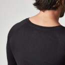 T shirt Myprotein Performance Homme à longues manches sans coutûres, Noir