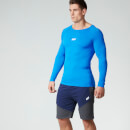 T shirt Myprotein Performance Homme à manches longues sans coutûres, Bleu
