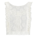 MINKPINK Women's Wild Traveller Lace Crop Top with Crochet Trims - Off White