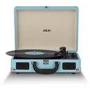 Akai Rechargeable Portable Briefcase Turntable with Built-In Speaker - Blue