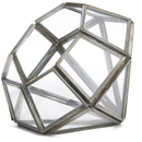 Nkuku Aketa Glass Planter - Antique Zinc - Pointed