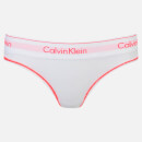 Calvin Klein Women's Modern Cotton Thong - White/Bright Nectar