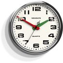 Newgate Brixton Silent Wall Clock - Chrome