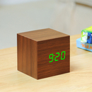 Gingko Cube Click Clock - Walnut