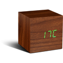 Gingko Cube Click Clock - Walnut