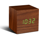 Gingko Cube Click Clock - Walnut
