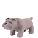 Faux Leather British Bulldog Footstool - Grey