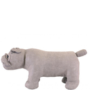 Faux Leather British Bulldog Footstool - Grey