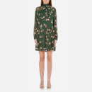 Ganni Women's Marietta Georgette Dress - Pine Grove Leaves