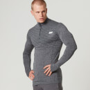 Myprotein Heren naadloze ¼ Zip Top - Zwart Mergel - XXL - Zwart