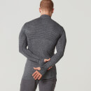 Myprotein Heren naadloze ¼ Zip Top - Zwart Mergel - XXL - Zwart