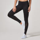 Heartbeat Mesh Full-Length Leggings - S - Black