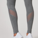 Heartbeat Mesh Full-Length Leggings - XS - Grey