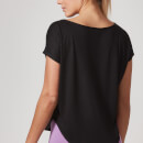 Scoop Hem T-Shirt - XS - Black