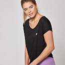Scoop Hem T-Shirt - XS - Black