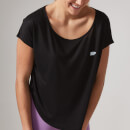 Scoop Hem T-Shirt - XS - Black