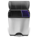 simplehuman Rectangular Brushed Steel Recycler Pedal Bin 46L