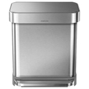 simplehuman Rectangular Brushed Steel Pedal Bin with Liner Pocket 30L