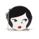 Lulu Guinness Women's Lulu Doll Face Leather Round Cross Body Bag - Black Chalk