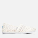 TOMS Women's Alpargata Vegan Slip-On Pumps - White Lace Leaves