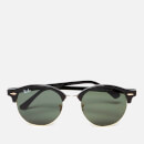 Ray-Ban Clubround Flat Lenses Half Metal Frame Sunglasses - Black