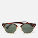 Ray-Ban Clubround Flat Lenses Half Metal Frame Sunglasses - Red Havana