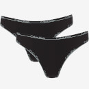 Calvin Klein Women's Thong 2 Pack - Black