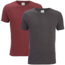 Smith & Jones Men's Purlin 2 Pack T-Shirt - Charcoal/Burgundy