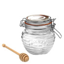 Kilner Clip Top Round Honey Pot with Dipper 0.4L