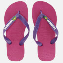 Havaianas Kids' Brasil Logo Flip Flops - Raspberry Rose/New Purple