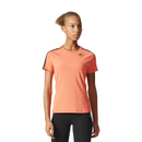 adidas Women's D2M 3 Stripe T-Shirt - Easy Coral