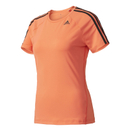 adidas Women's D2M 3 Stripe T-Shirt - Easy Coral